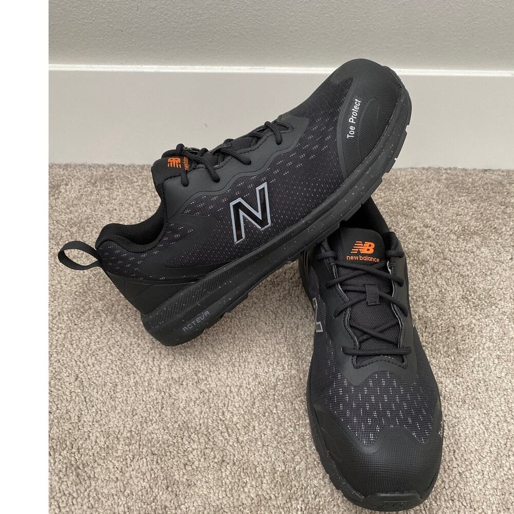 New Balance Toe Protect Safety Work Shoes Black Men's Size 10